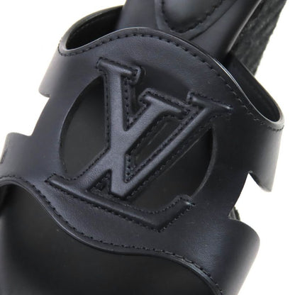 Louis Vuitton LV Isola Line Ankle Strap Espadrille Wedge Sole Leather Sandals