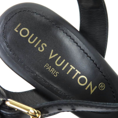 Louis Vuitton LV Isola Line Ankle Strap Espadrille Wedge Sole Leather Sandals