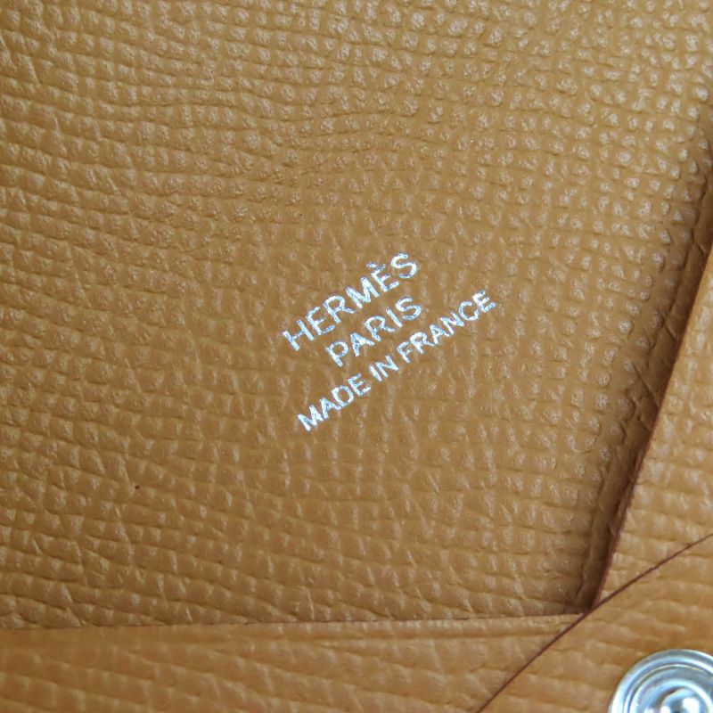 Hermes Calvi Vaux Epson Gold Silver Hardware Business Card Holder Card Case