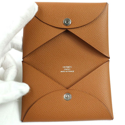 Hermes Calvi Vaux Epson Gold Silver Hardware Business Card Holder Card Case