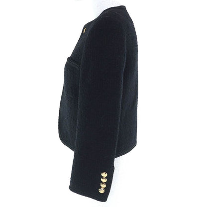 Celine 2v00c764l Wool Cotton Logo Button Bucles Tweed Chass Eur Jacket Collarless