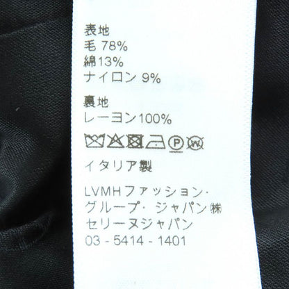 Celine 2v00c764l Wool Cotton Logo Button Bucles Tweed Chass Eur Jacket Collarless