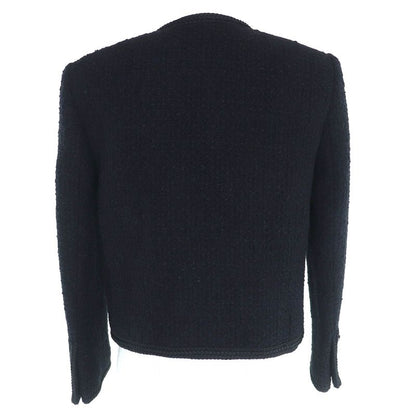 Celine 2v00c764l Wool Cotton Logo Button Bucles Tweed Chass Eur Jacket Collarless