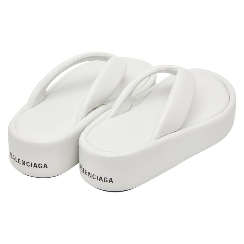 Balenciaga 22ss Rise Thong Sandal Size 39 693549 White Leather Women's Balenciag