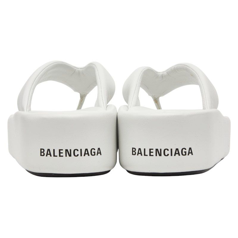 Balenciaga 22ss Rise Thong Sandal Size 39 693549 White Leather Women's Balenciag