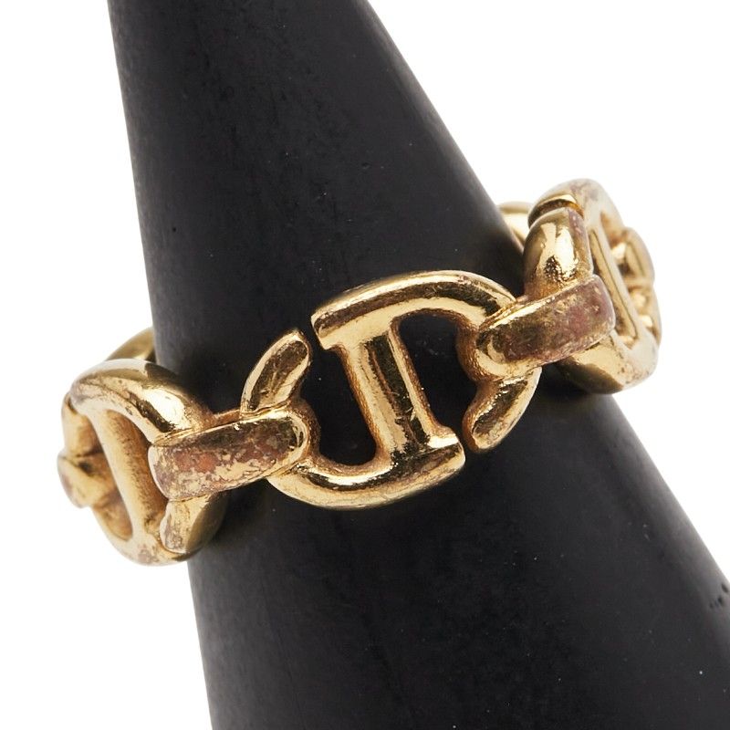 Dior CD Logo Ring #s Gold Plated Ladies Dior