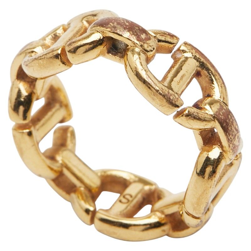 Dior CD Logo Ring #s Gold Plated Ladies Dior