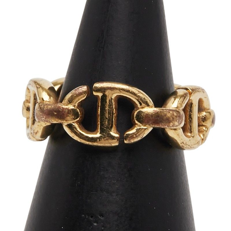 Dior CD Logo Ring #s Gold Plated Ladies Dior