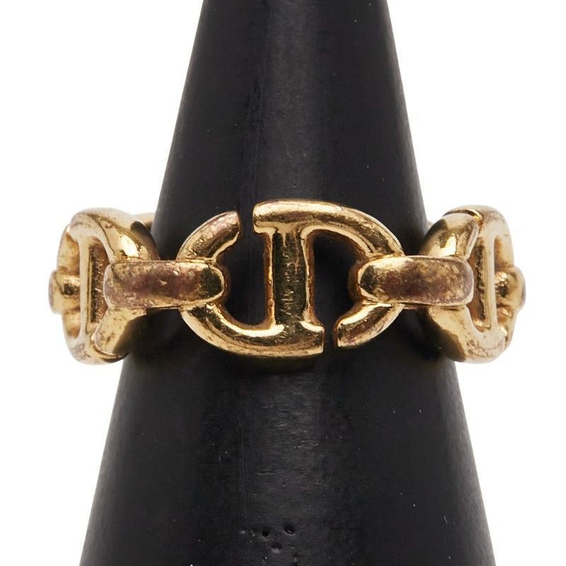 Dior CD Logo Ring #s Gold Plated Ladies Dior