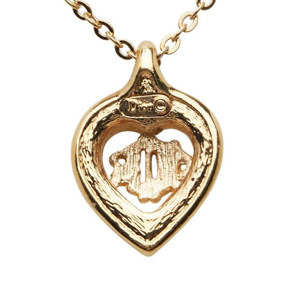 Dior Logo Heart Rhinestone Gold Plated Ladies Dior
