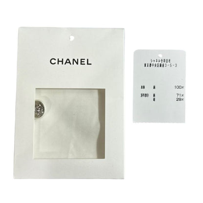 22b Chanel Velour Collar Long Sleeve Blouse Shirt Size 34 White Ladies Used