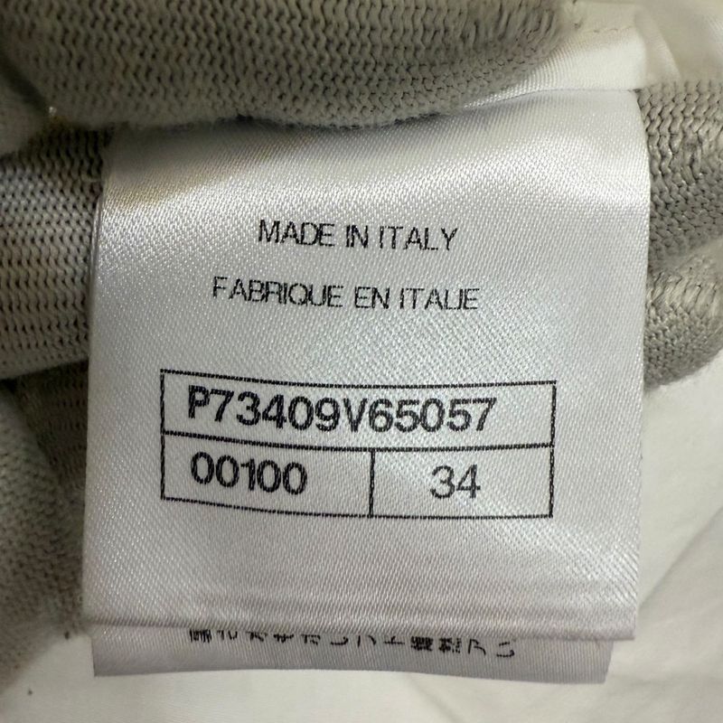 22b Chanel Velour Collar Long Sleeve Blouse Shirt Size 34 White Ladies Used