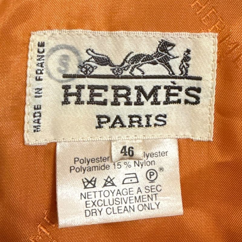 Hermes Belted Stainless Steel Collar Coat Size 46 Orange Men's Used