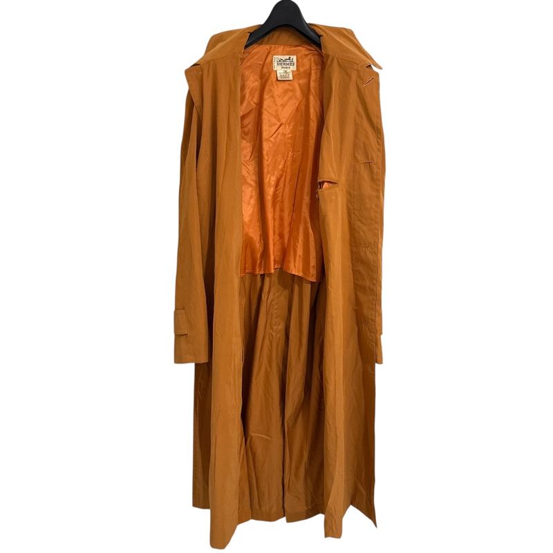 Hermes Belted Stainless Steel Collar Coat Size 46 Orange Men's Used