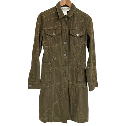 Good 06aw Christian Dior Galliano Period Long Trucker Jacket Size 40 Khaki