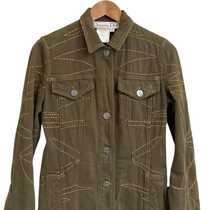 Good 06aw Christian Dior Galliano Period Long Trucker Jacket Size 40 Khaki