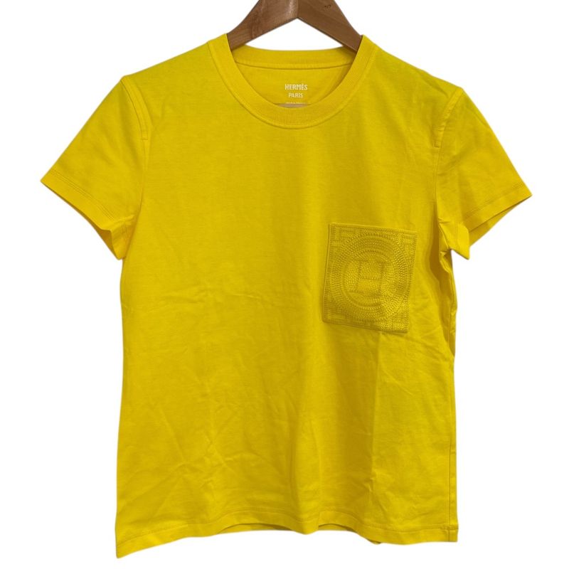 22aw Hermes H Embroidery Short Sleeve Crew Neck T-Shirt Cut and Sewn 2h4614du