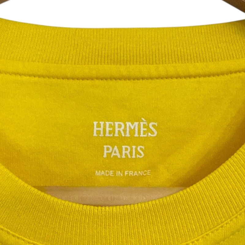 22aw Hermes H Embroidery Short Sleeve Crew Neck T-Shirt Cut and Sewn 2h4614du