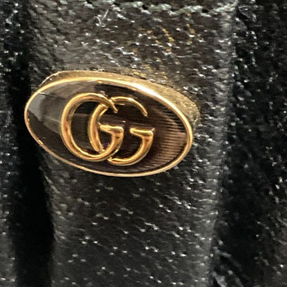 Gucci Leather Bracelet Lipstick Case 615992 Black Ladies Used