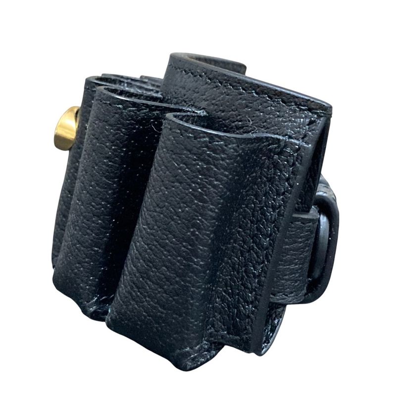 Gucci Leather Bracelet Lipstick Case 615992 Black Ladies Used