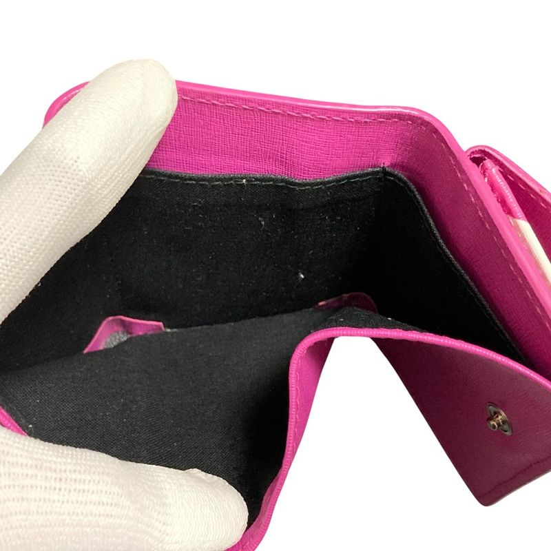 Good Balenciaga Paper Mini Wallet 410133 Pink Purple Ladies Preowned Used