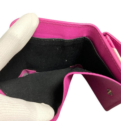 Good Balenciaga Paper Mini Wallet 410133 Pink Purple Ladies Preowned Used