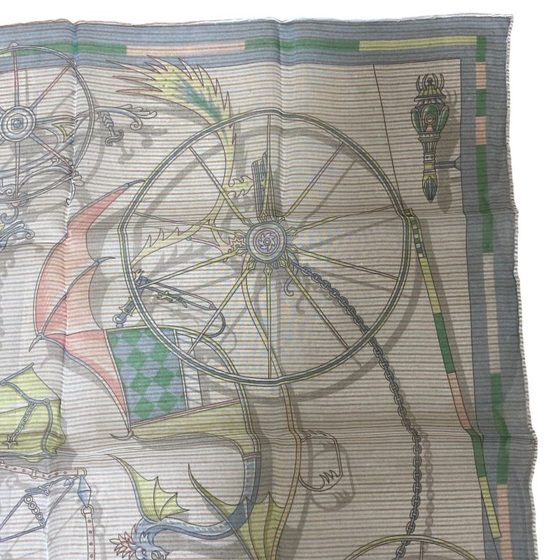 Hermes Gavroche 45 Voiture En Equilibre Silk Scarf Multicolor Women Used