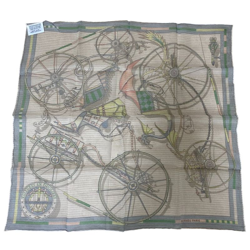 Hermes Gavroche 45 Voiture En Equilibre Silk Scarf Multicolor Women Used