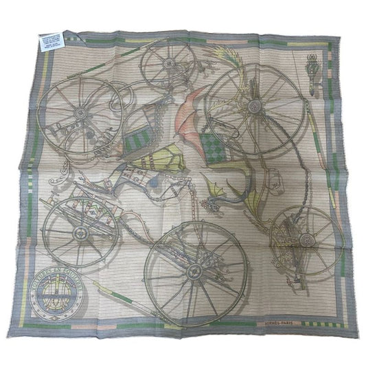 Hermes Gavroche 45 Voiture En Equilibre Silk Scarf Multicolor Women Used
