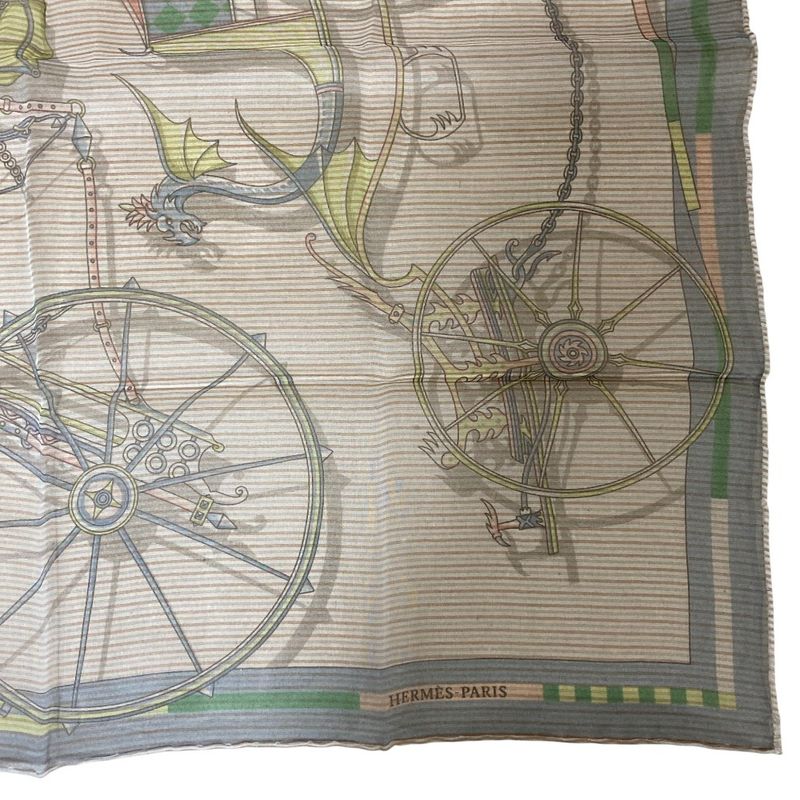 Hermes Gavroche 45 Voiture En Equilibre Silk Scarf Multicolor Women Used