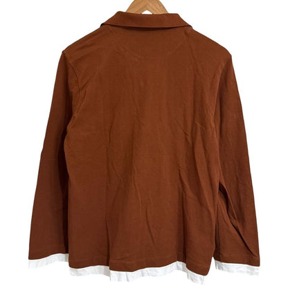 24ss Prada Pique and Jersey Polo Shirt Polo Shirt Size 34 Brown Women Used