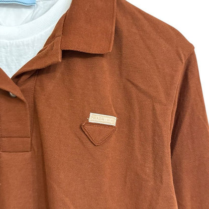 24ss Prada Pique and Jersey Polo Shirt Polo Shirt Size 34 Brown Women Used