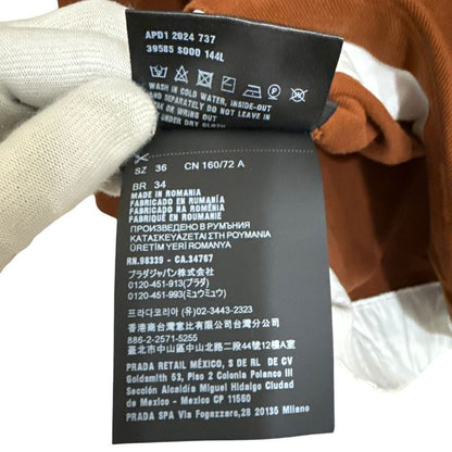 24ss Prada Pique and Jersey Polo Shirt Polo Shirt Size 34 Brown Women Used