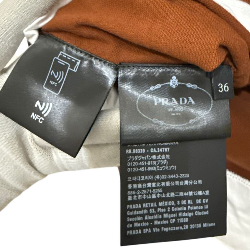 24ss Prada Pique and Jersey Polo Shirt Polo Shirt Size 34 Brown Women Used