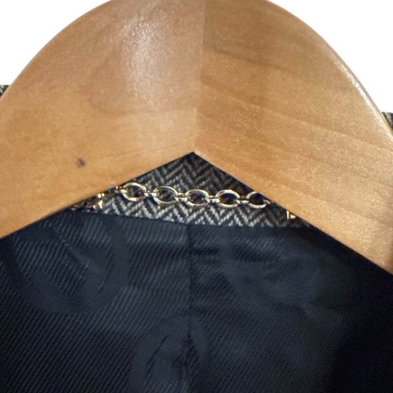 Gucci Herringbone Pattern Tailored Jacket Size 44 Brown Ladies Used