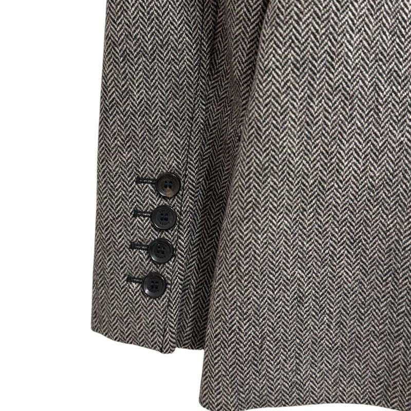 Gucci Herringbone Pattern Tailored Jacket Size 44 Brown Ladies Used