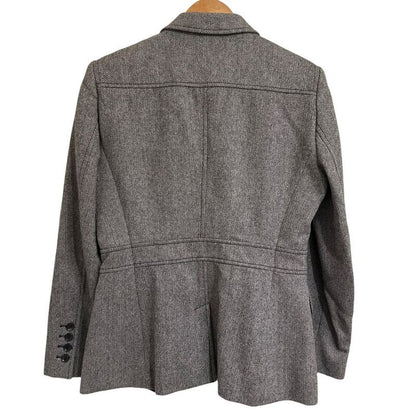 Gucci Herringbone Pattern Tailored Jacket Size 44 Brown Ladies Used