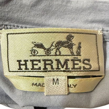 Good Hermes Short Sleeve Crew Neck T-Shirt Cut and Sewn Size M Blue Gray Men's