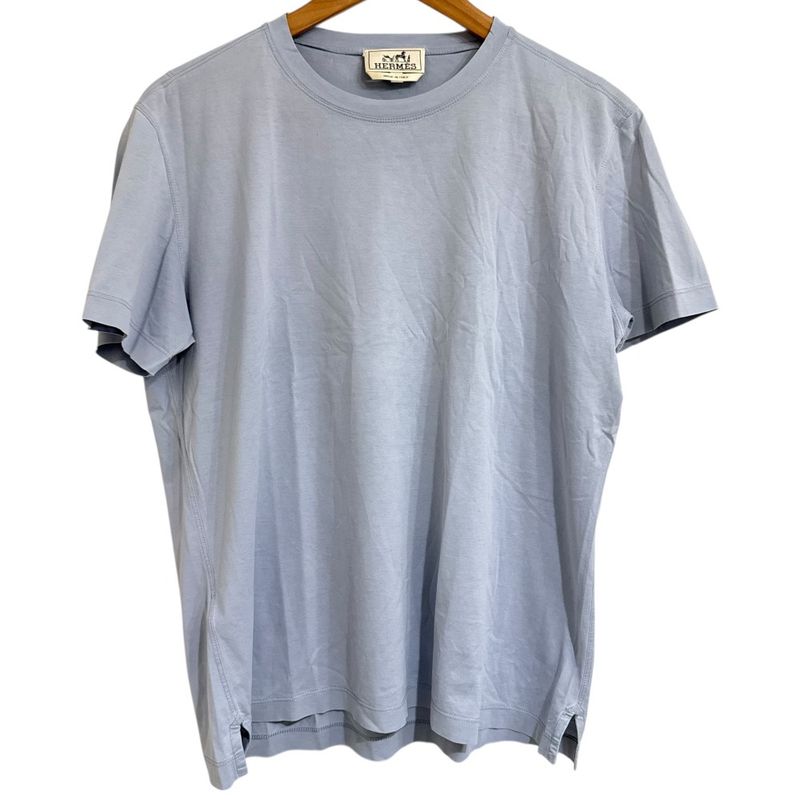 Good Hermes Short Sleeve Crew Neck T-Shirt Cut and Sewn Size M Blue Gray Men's