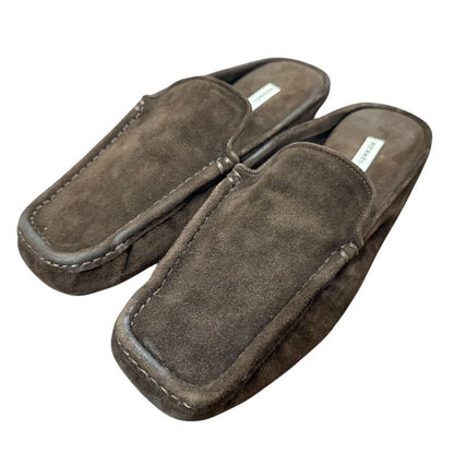 Hermes Suede Slipper Loafer Size 36 Equivalent to 23cm (9.06in) Brown Women's
