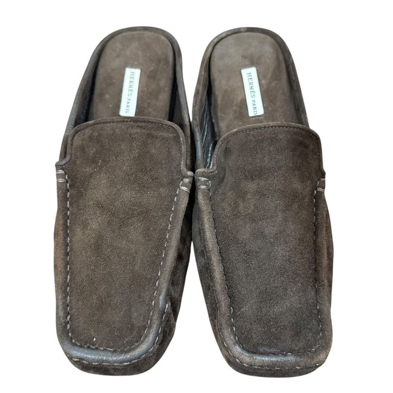 Hermes Suede Slipper Loafer Size 36 Equivalent to 23cm (9.06in) Brown Women's