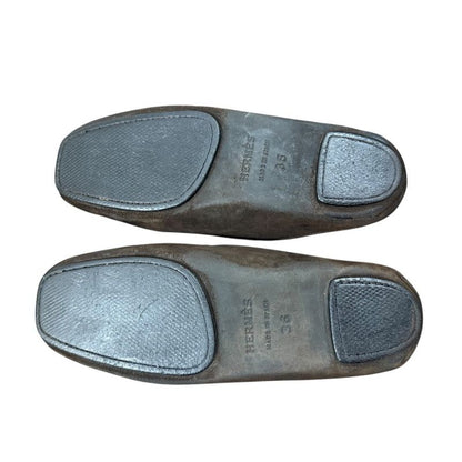 Hermes Suede Slipper Loafer Size 36 Equivalent to 23cm (9.06in) Brown Women's