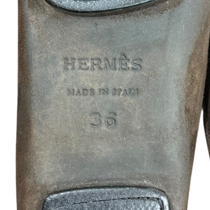 Hermes Suede Slipper Loafer Size 36 Equivalent to 23cm (9.06in) Brown Women's