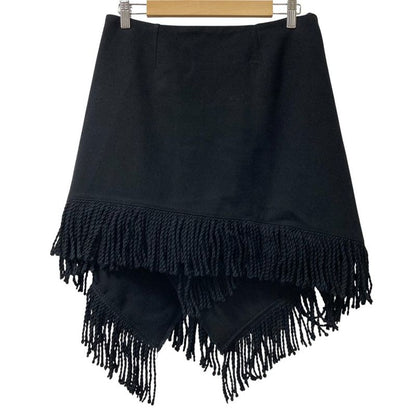 08aw Gucci Fringe Wrap Skirt 202731 Size 42 Black Ladies Used