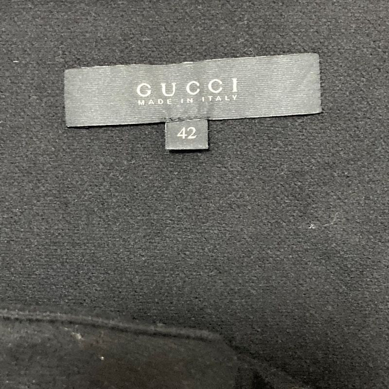 08aw Gucci Fringe Wrap Skirt 202731 Size 42 Black Ladies Used