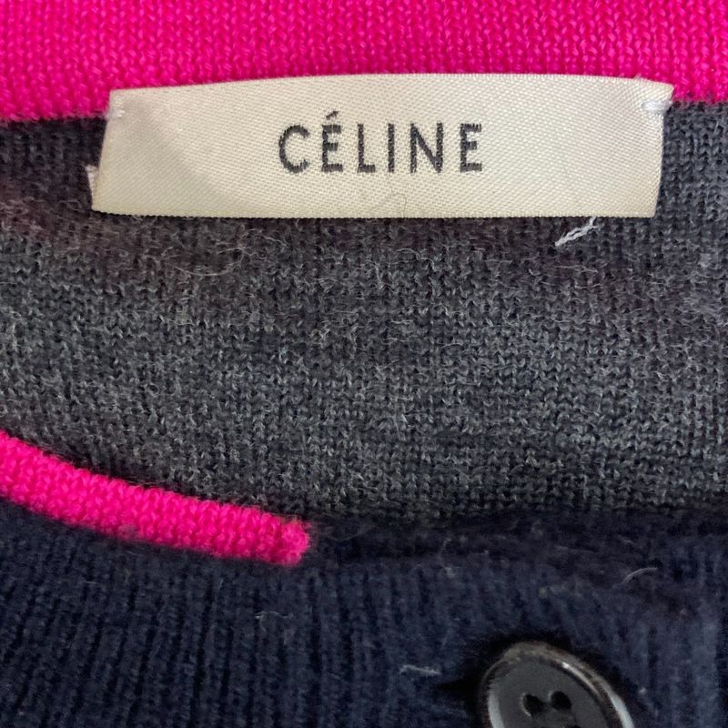 Celine Phoebe Period Cashmere Wool Knit Cardigan Size M Navy Women's Preowned