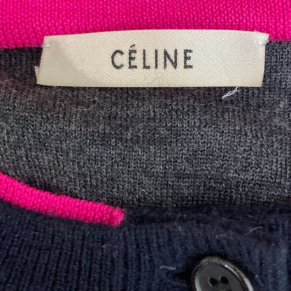 Celine Phoebe Period Cashmere Wool Knit Cardigan Size M Navy Women's Preowned