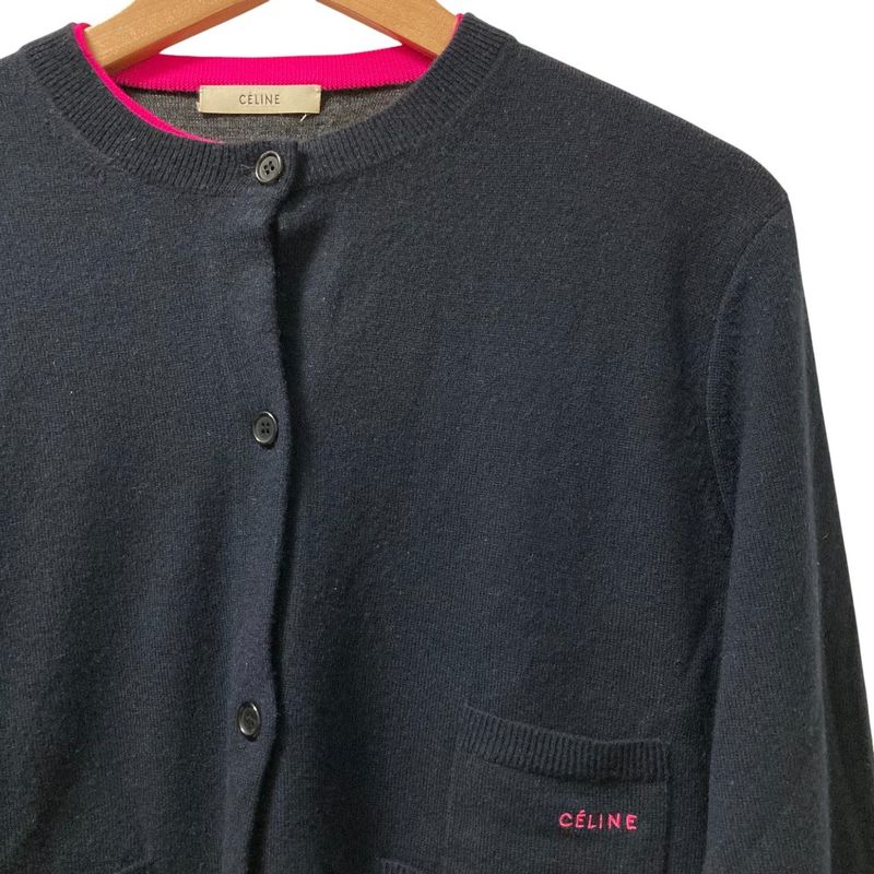 Celine Phoebe Period Cashmere Wool Knit Cardigan Size M Navy Women's Preowned