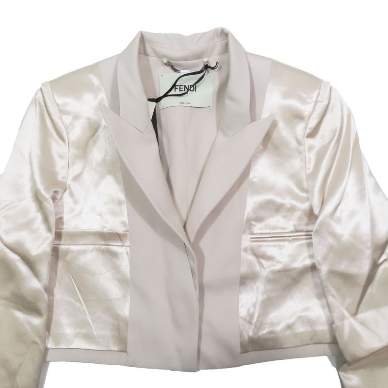 Unused Fendi Inside Out Cropped Tailored Jacket Bleather Short Length 1b