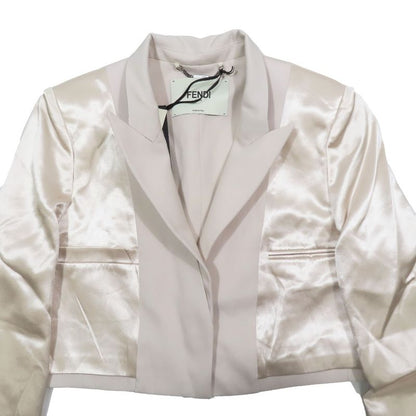 Unused Fendi Inside Out Cropped Tailored Jacket Bleather Short Length 1b